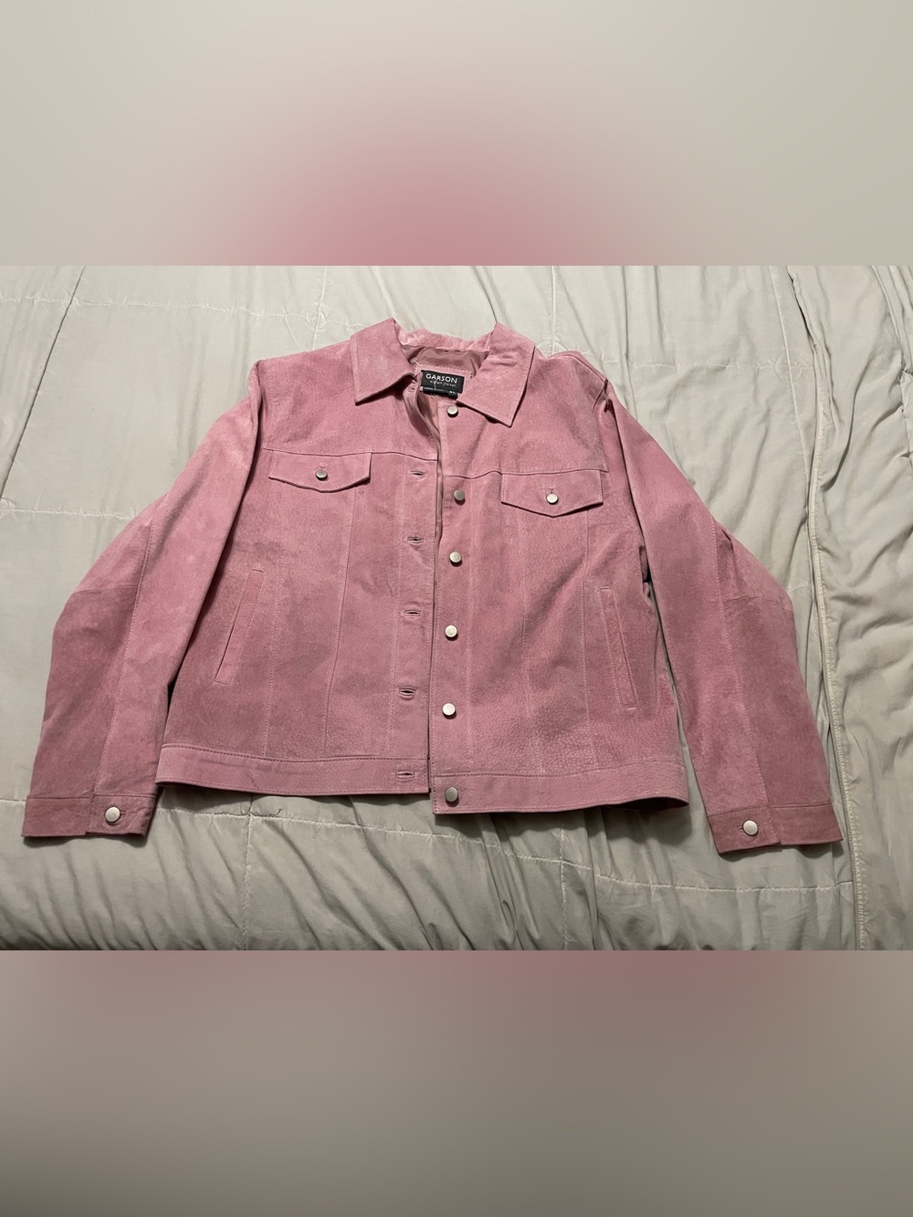 Garson by Rem Garson Suede Pink leather Jacket